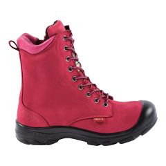 Bottes de sécurité à cap d’acier pour femmes 8", framboise, grandeur 6