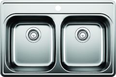 Kitchen Sink - 2 Bowls - 1 Hole - Stainless Steel - 31" x 21" x 8"