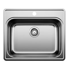 Kitchen Sink - 1 Bowl - 1 Hole - Stainless Steel - 25" x 21" x 8"