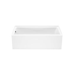 Bosca Alcove Bathtub - 59 3/4" x 30" - Cubic Design - Acrylic - White - Left-Hand Outlet