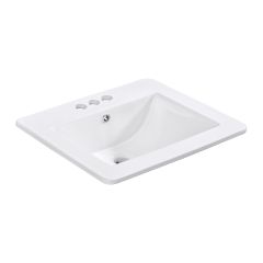 Lavabo encastré rectangulaire, 21 1/4" x 18 1/4", blanc