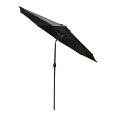 Parasol en acier inclinable, noir, 9'