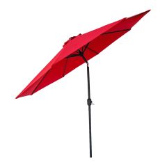 Parasol en acier inclinable, rouge, 9'