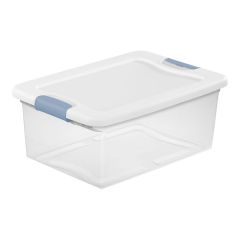 Latching Box - 16 1/4" x 11 1/4" x 6 3/4" - Clear/White - 14 l