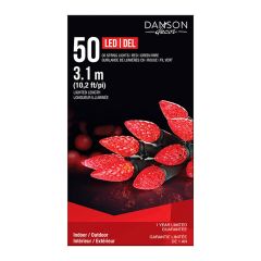 Set Of 50 C6 Led Lights - Red - 10'