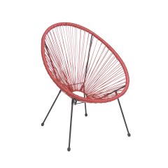 Chaise en rotin, Acapulco, 76 cm x 89 cm x 72 cm, rouge