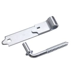 Screw hook and strap hinge - Zinc - 6"