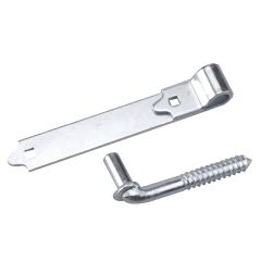 Screw hook and strap hinge - Zinc - 8"