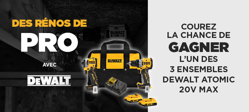 Concours Des rénos de pro avec Dewalt - Inscription au concours