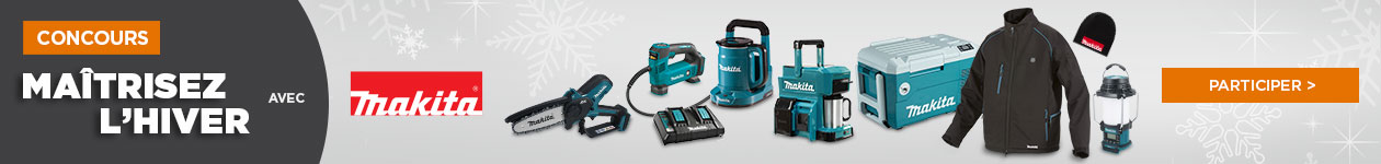 Concours Maîtrisez l'hiver avec Makita - Inscription au concours - 2 800 $ en produits Makita à gagner!