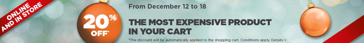 Benefit 20% off the most expensive product in your cart   - Potvin & Bouchard